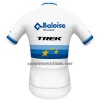 Completo Maglia + Pantaloncino con bretelle 2022 Baloise-Trek Lions Campione Europeo Manica Corta Blu Bianco